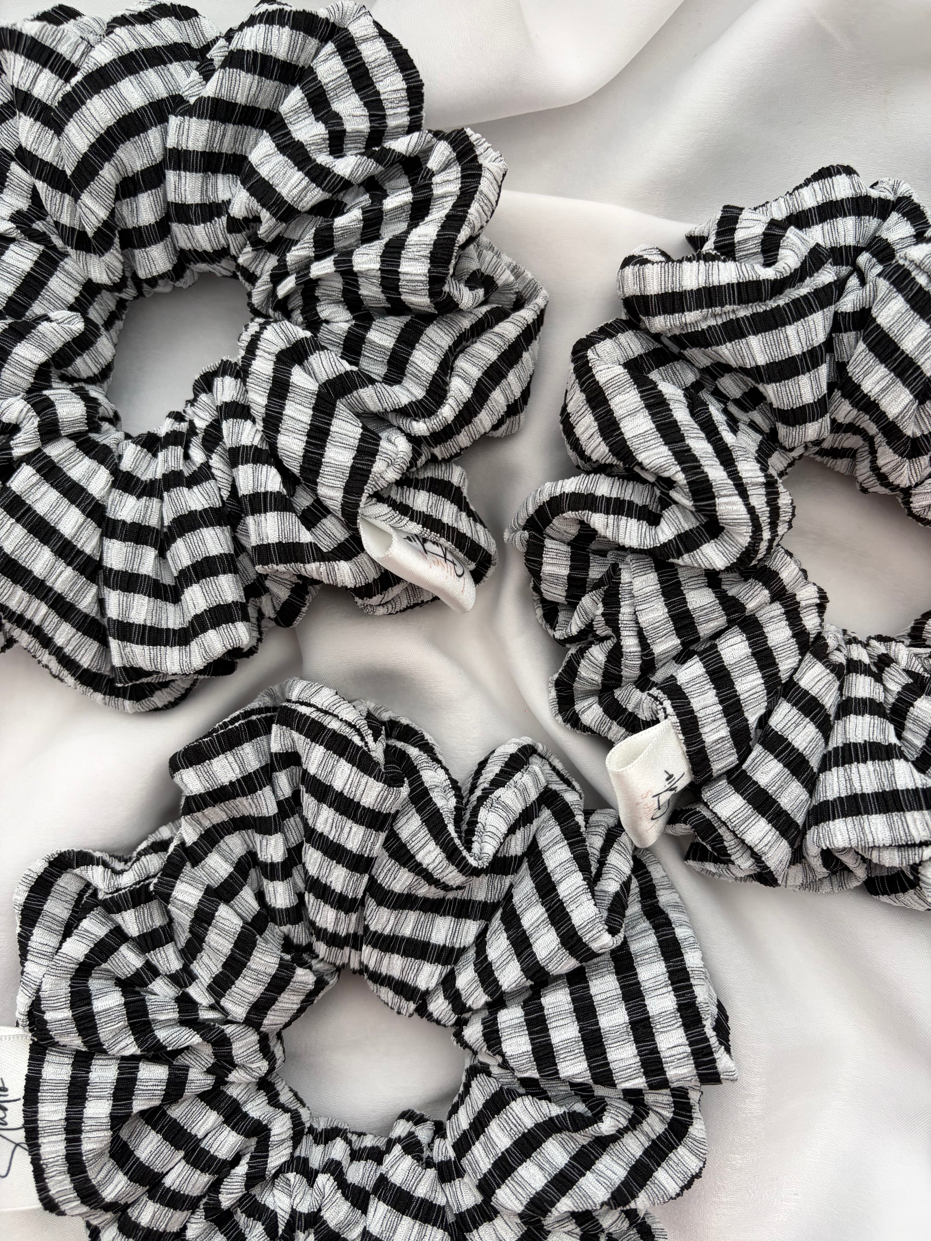 Black & White Gingham Scrunchies