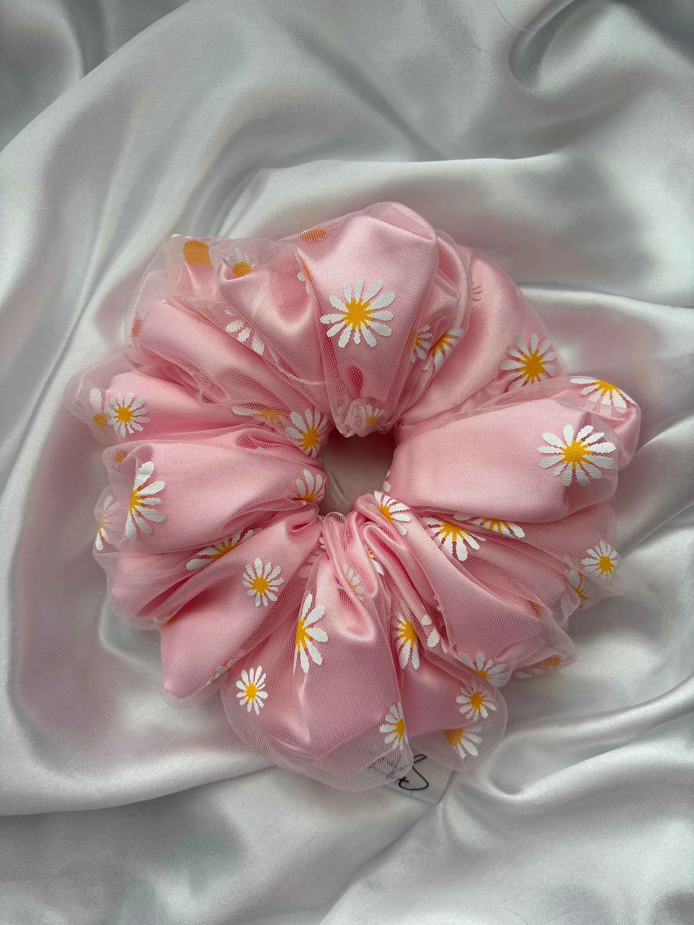 Pink Daisy Scrunchie