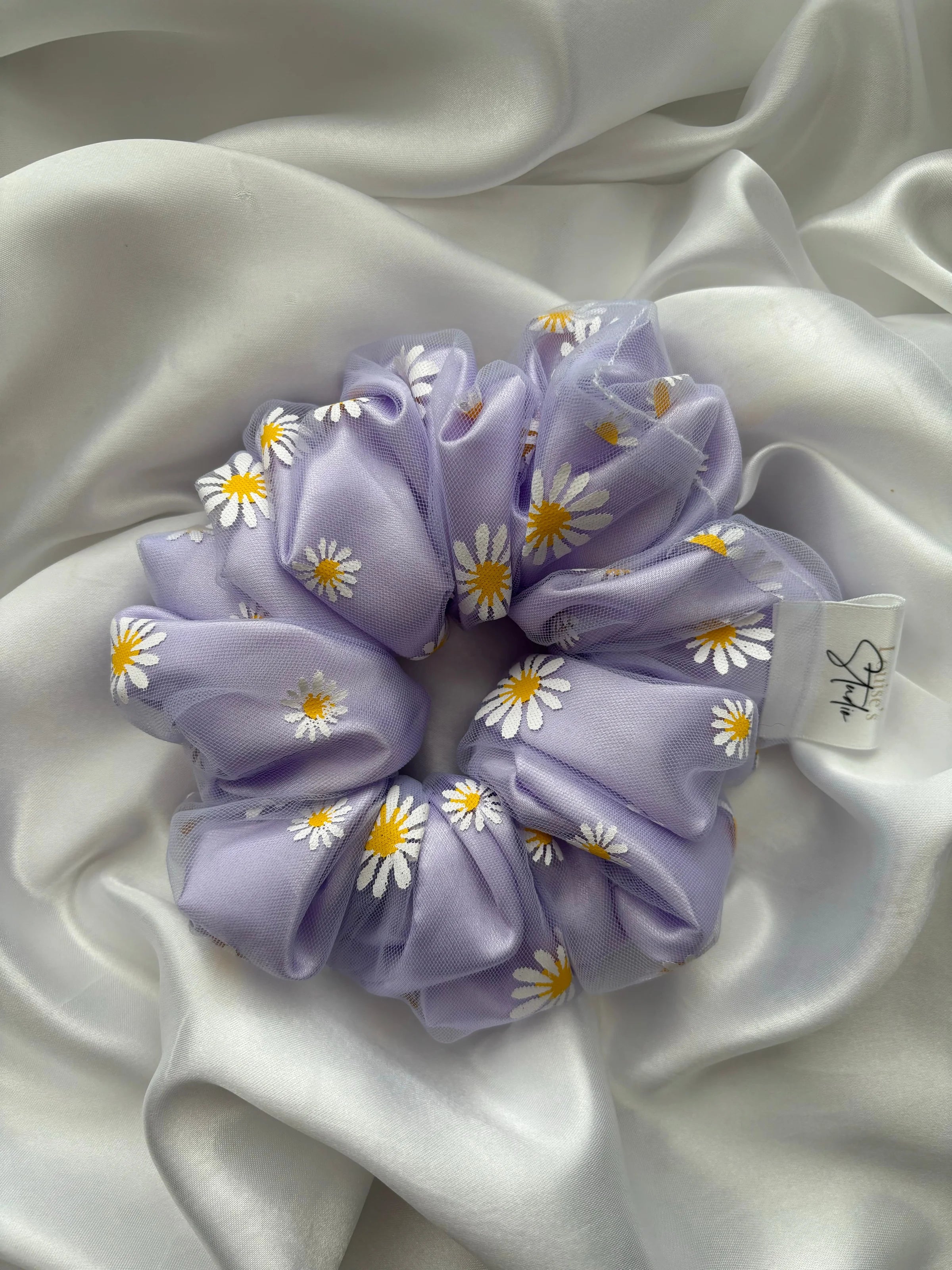 Lilac Daisy Scrunchie